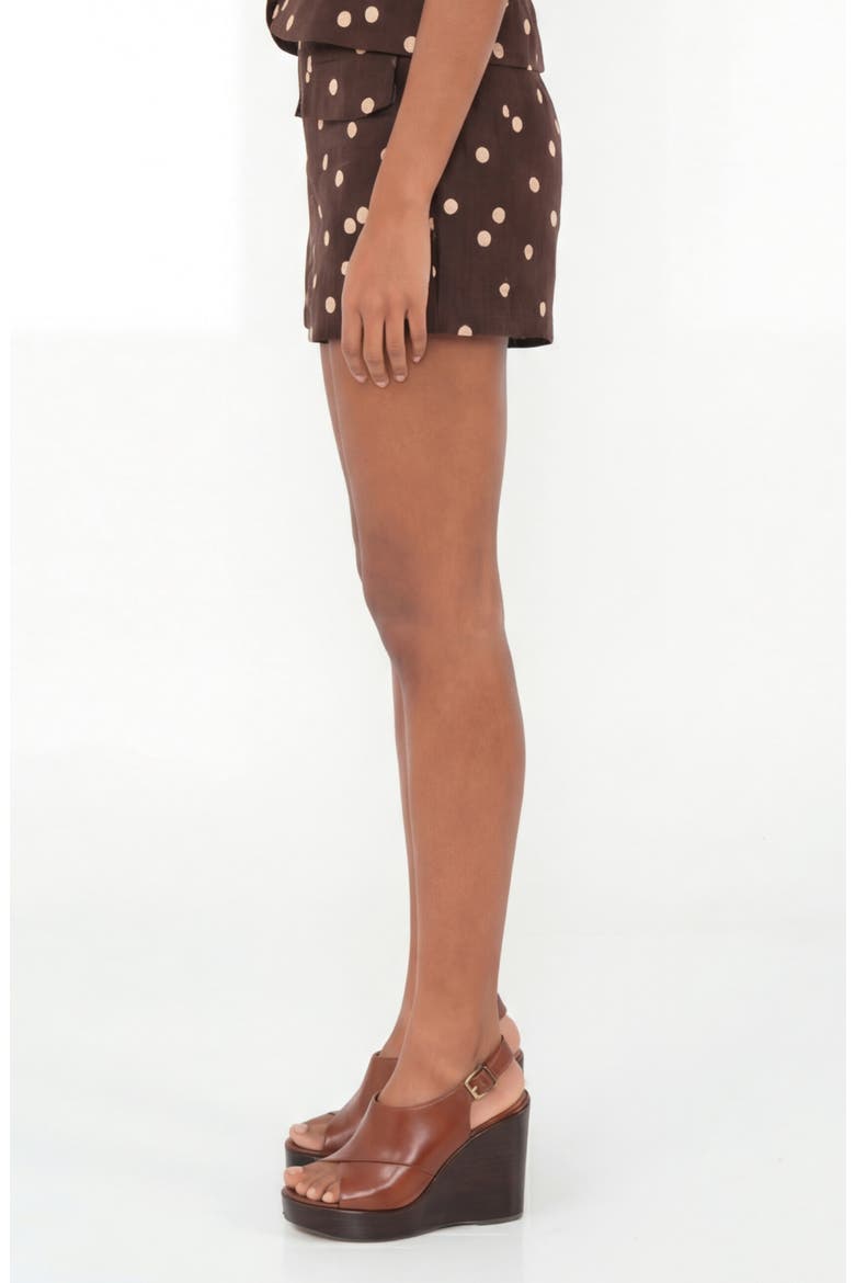 Stella Dot Linen & Cotton Shorts, Alternate, color, POLKA DOTS CREAM