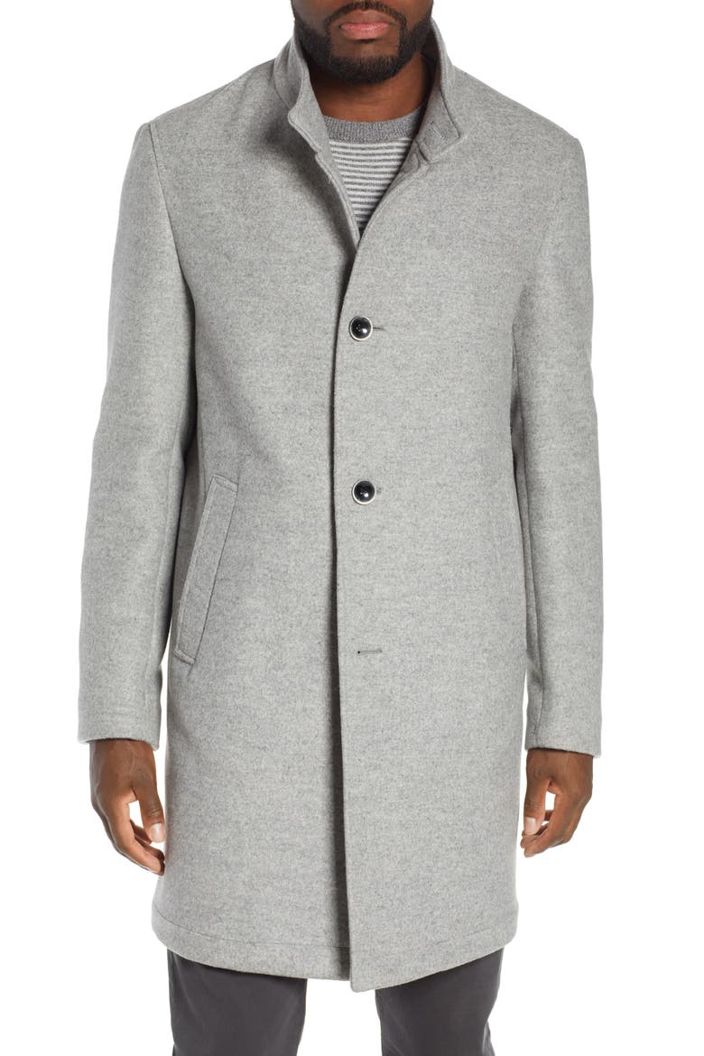 Camden Double Face Wool Blend Coat, Alternate, color, LIGHT GREY