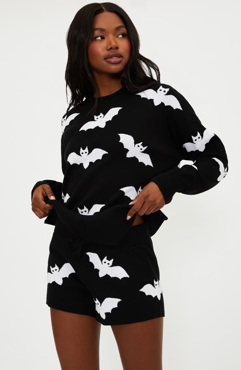 Beach Riot Callie Cotton Sweater, Alternate, color, Bats