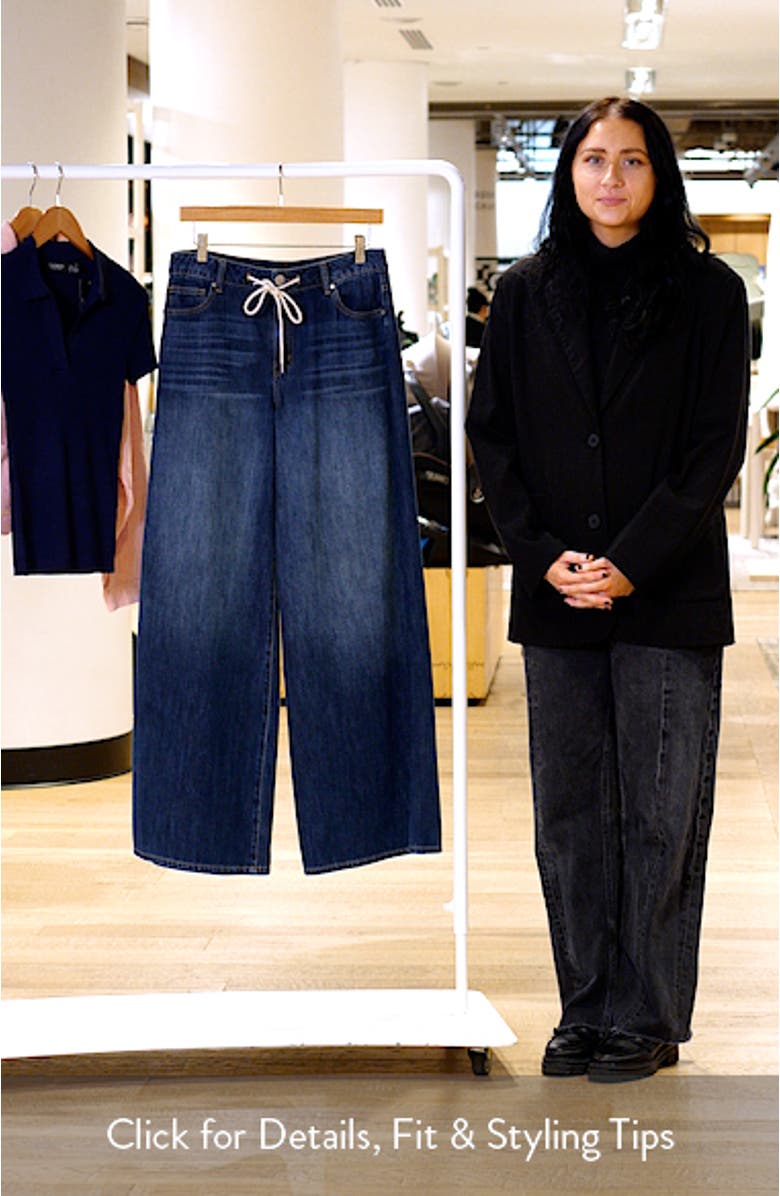 Drawstring High Waist Wide Leg Jeans, sales video thumbnail