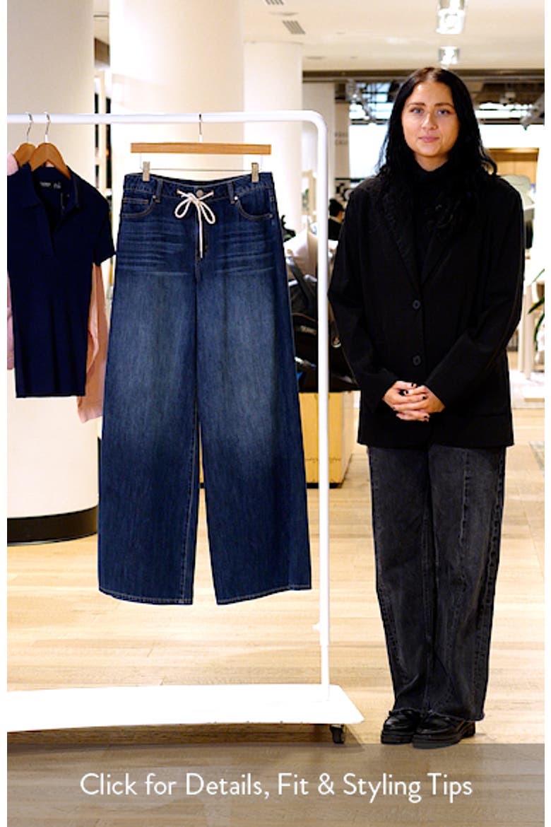 Drawstring High Waist Wide Leg Jeans video