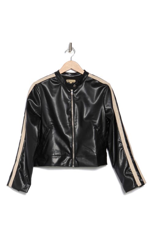 Democracy Faux Leather Biker Jacket In Black