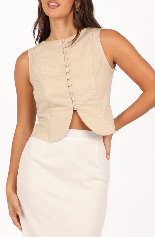 Petal And Pup Petal & Pup Daniella Cotton & Linen Vest In Brown
