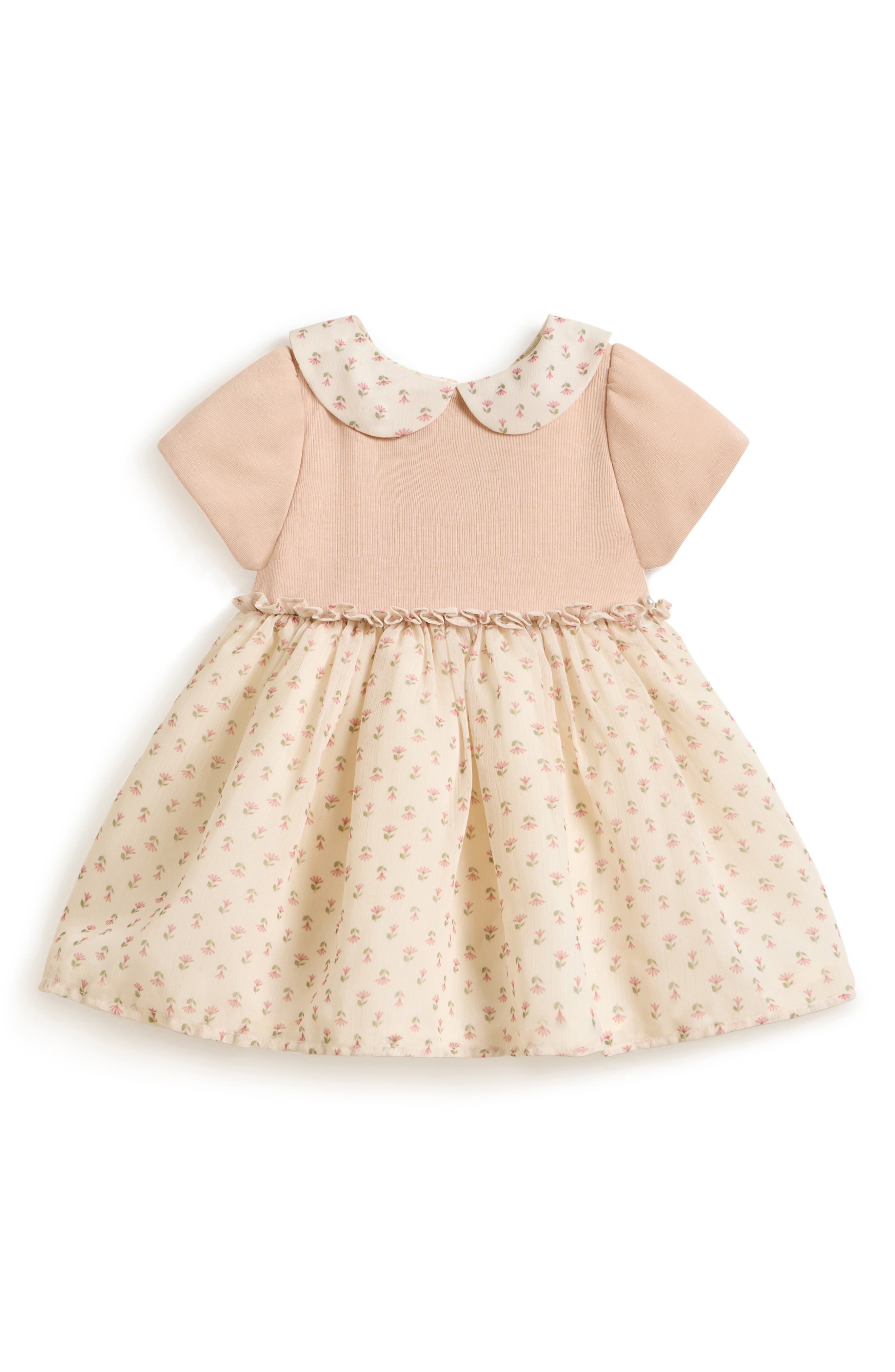 Faye Mixed Media Floral Bubble Dress