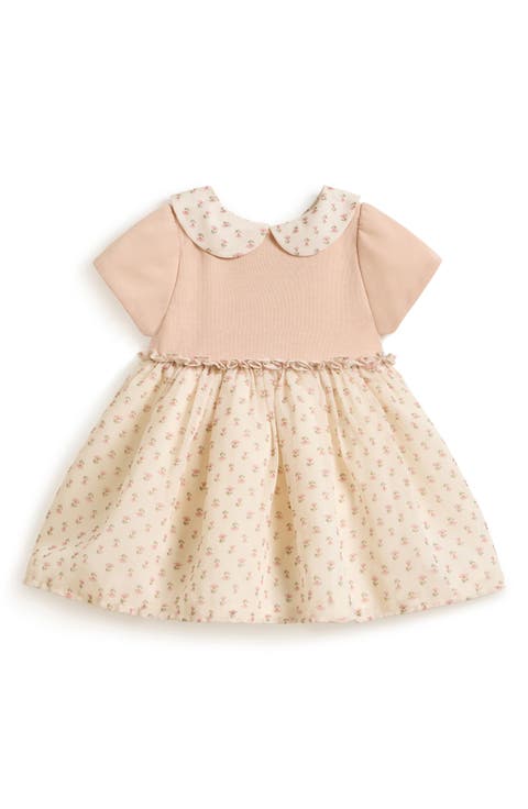 Faye Mixed Media Floral Bubble Dress
