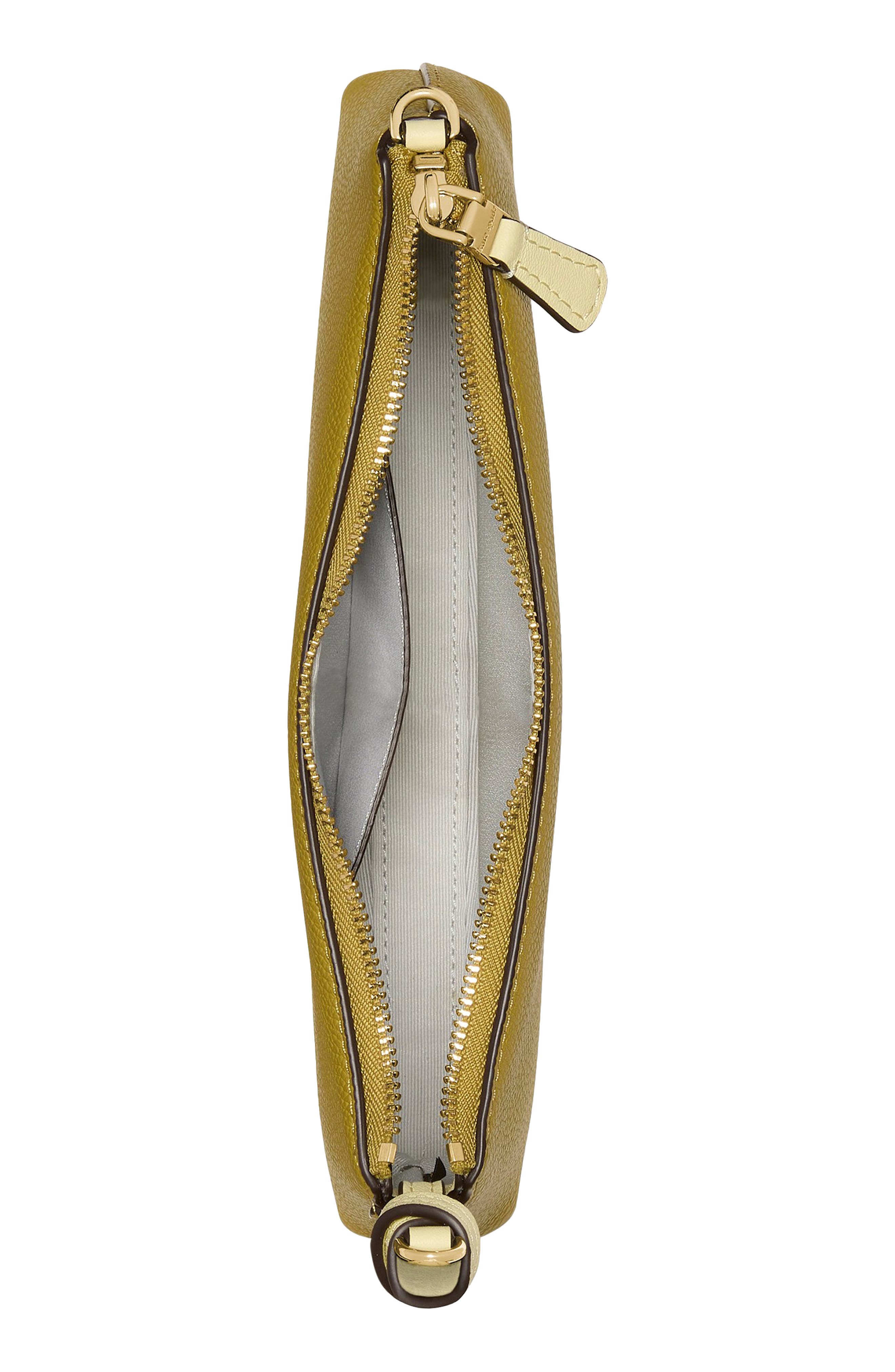 Kate Spade New York loop colorblock pebble leather pochette shoulder bag, Alternate, color, Laurel Leaf