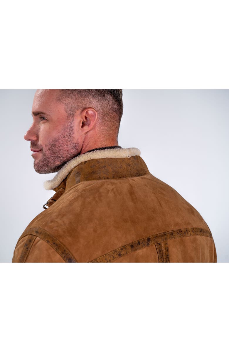 Comstock & Co. Montana Suede Jacket with Genuine Shearling Trim, Alternate, color,