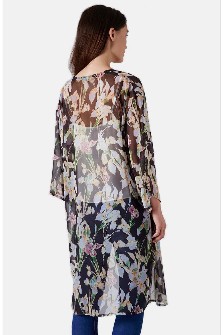 Iris Print Kimono Jacket, Alternate, color, PINK MULTI