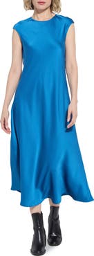 Lysse Silvana Bias Cut Stretch Satin Midi Dress