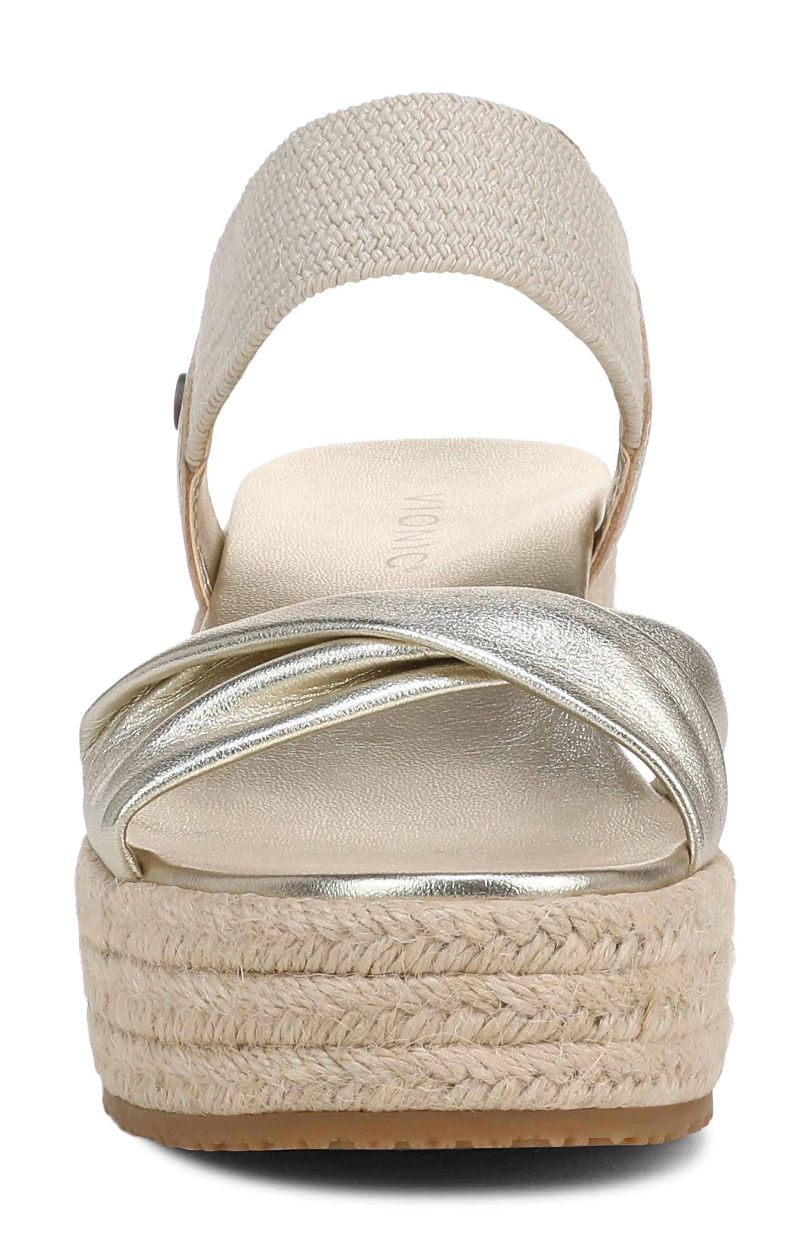 Darla Espadrille Platform Slide Sandal, Alternate, color, GOLD