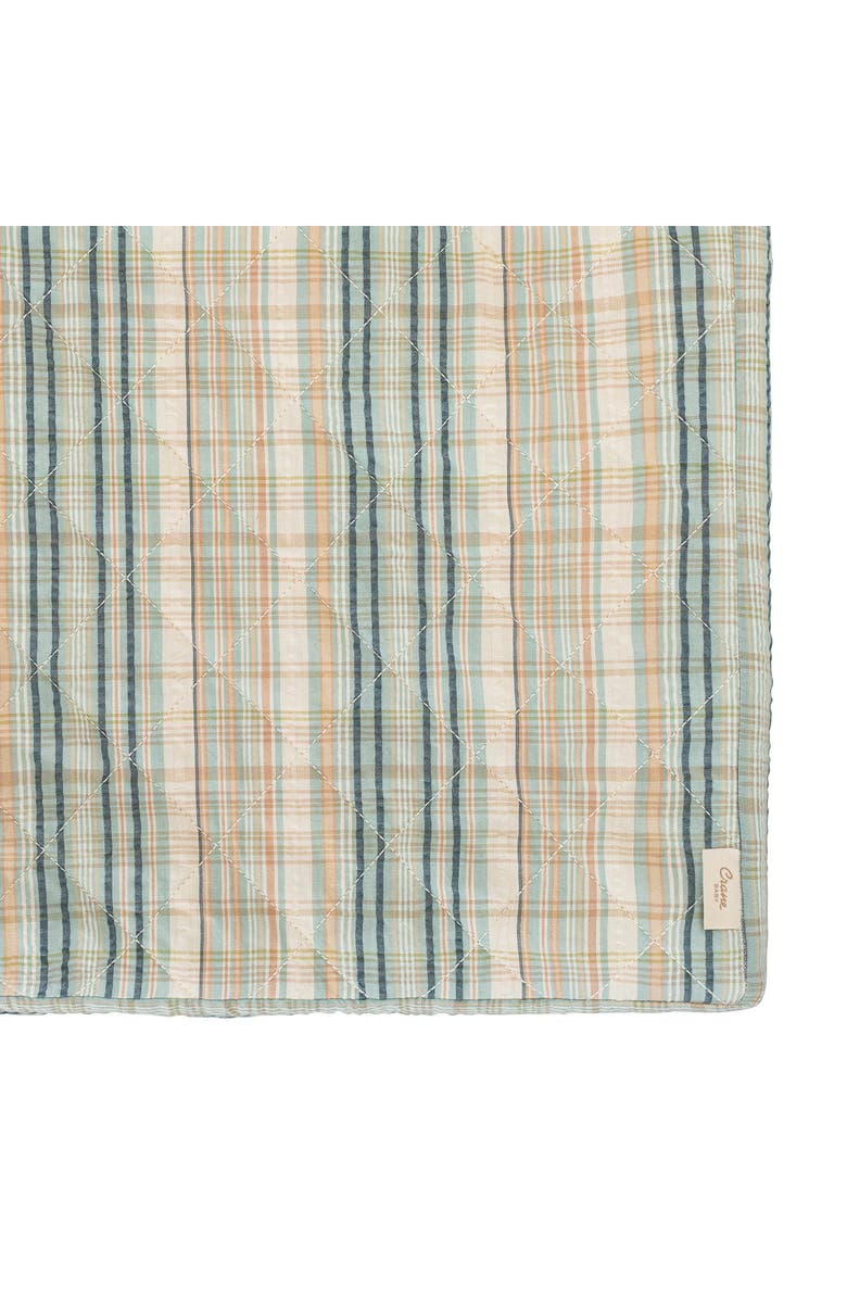CRANE BABY Plaid Quilted Cotton Changing Pad Cover, Alternate, color, Beige