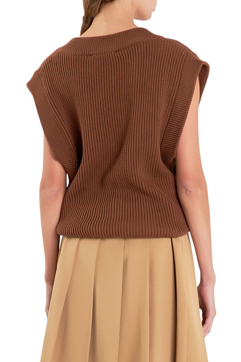 Throw On Sweater Vest, Alternate, color, CHOCOLATE