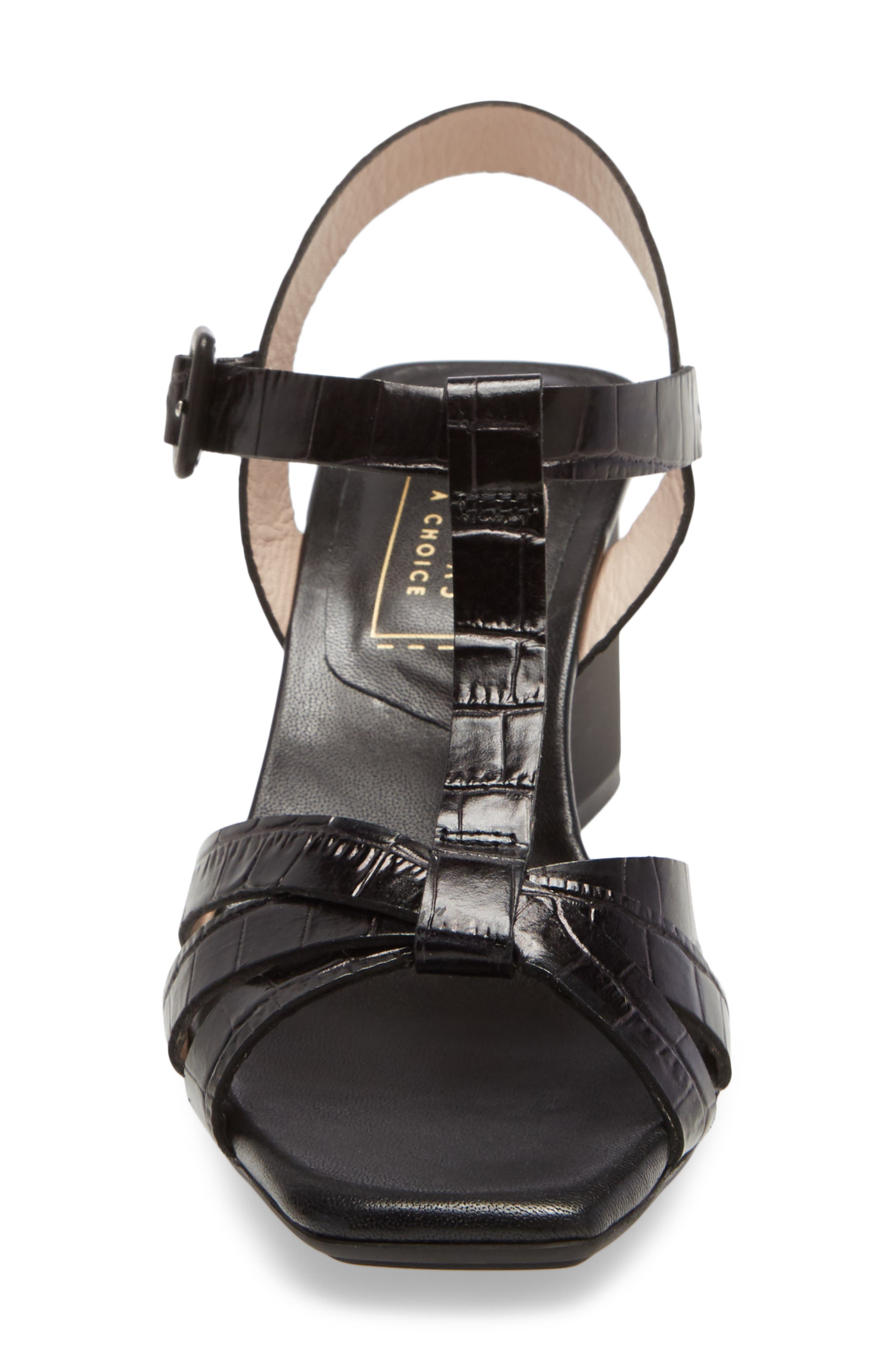 Praga T-Strap Sandal, Alternate, color, COCO BLACK LEATHER