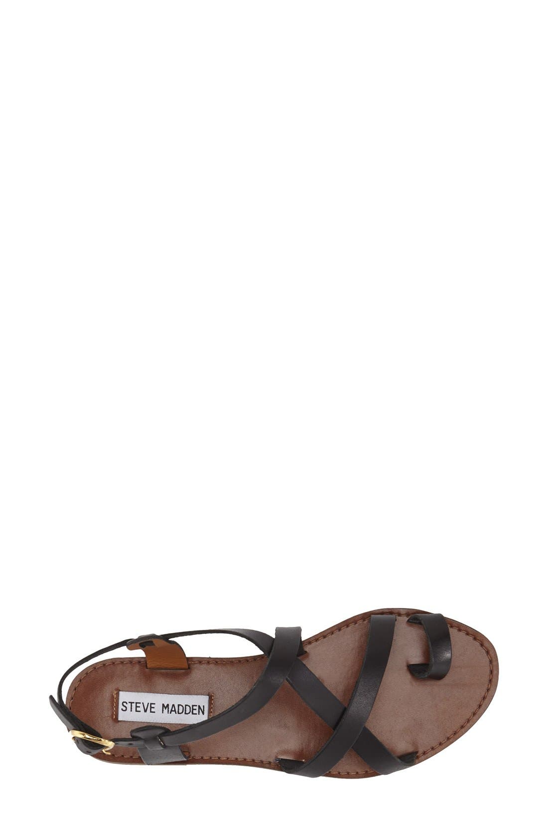 'Agathist' Leather Ankle Strap Sandal, Alternate, color, BLACK LEATHER