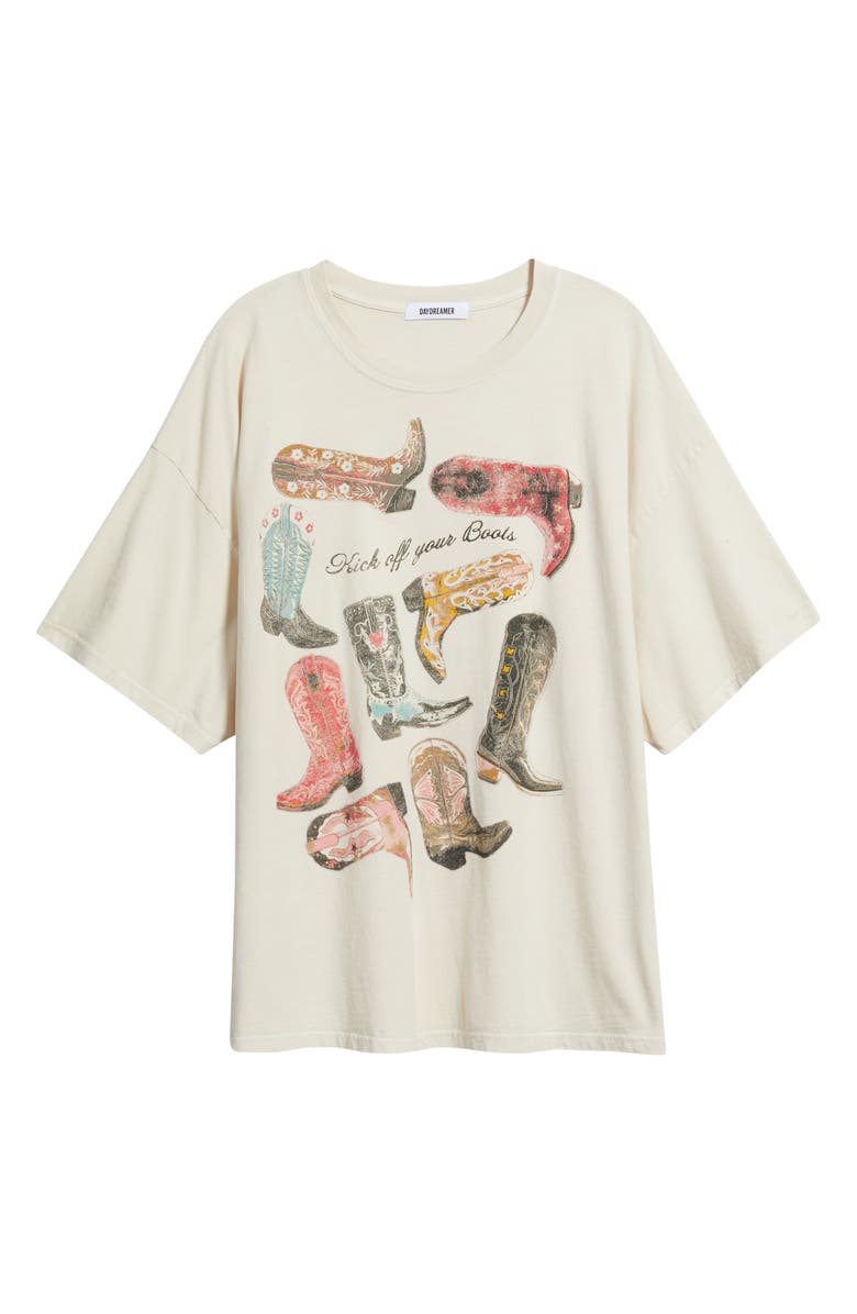 Daydreamer Kick Off Your Boots Graphic T-Shirt, Alternate, color, Dirty White