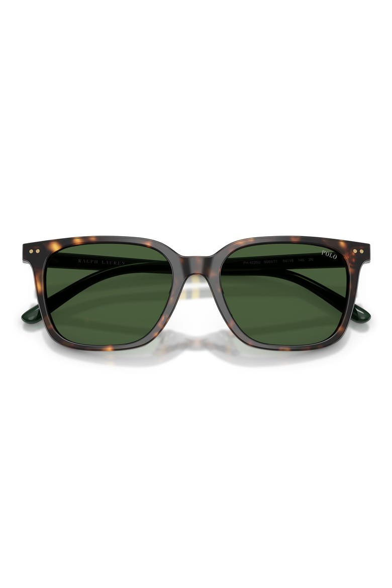 54mm Square Sunglasses, Alternate, color, SHINY DARK HAVANA / GREEN