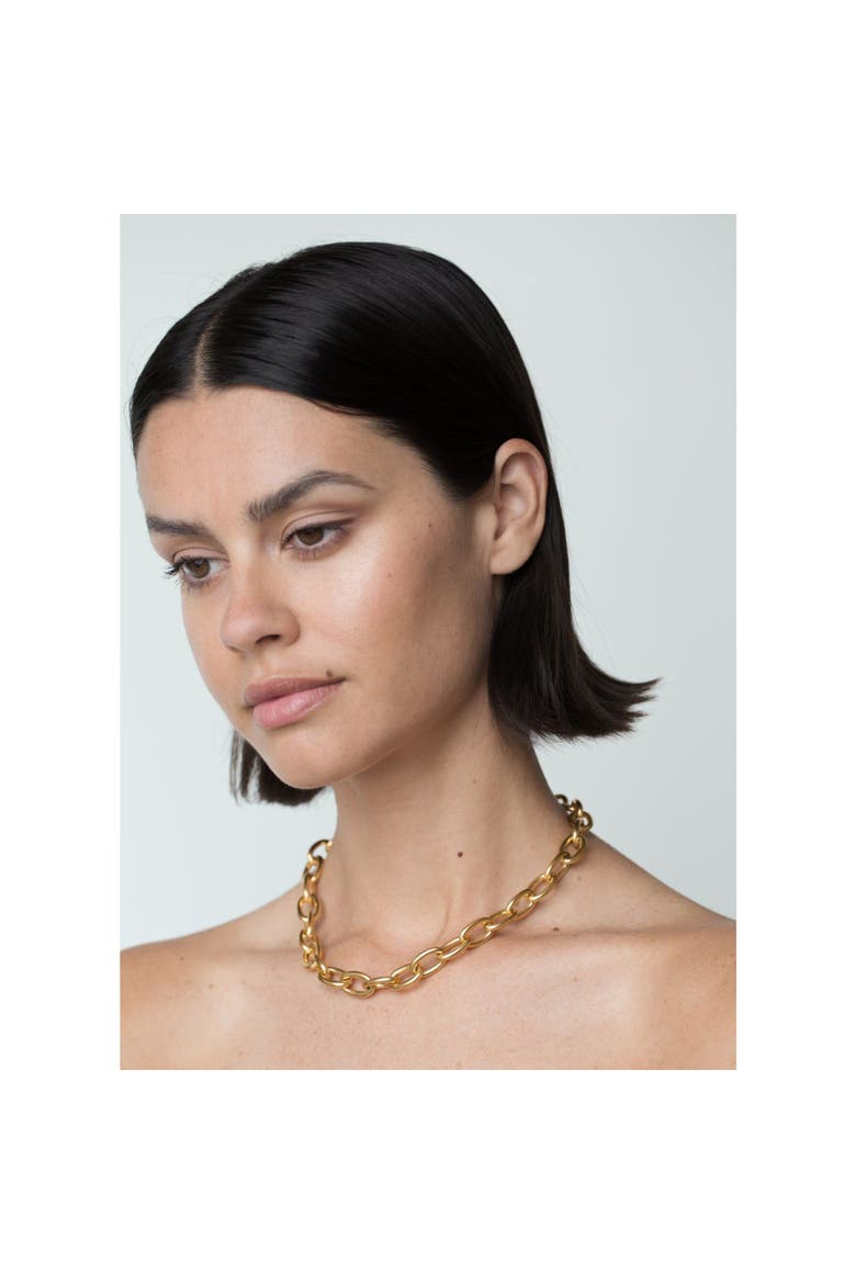 Chunky Round Chain Gold Necklace, Alternate, color, Gold