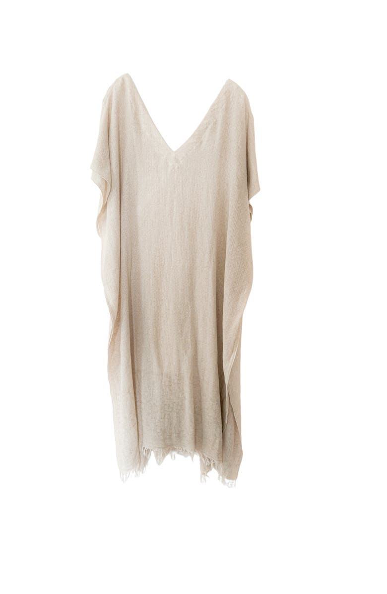 Anaya Natural Beige Linen Coverup Dress, Main, color, 