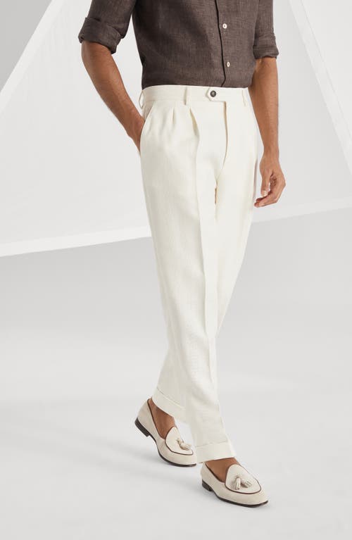 Brunello Cucinelli Diagonal Twill Trousers In Panama