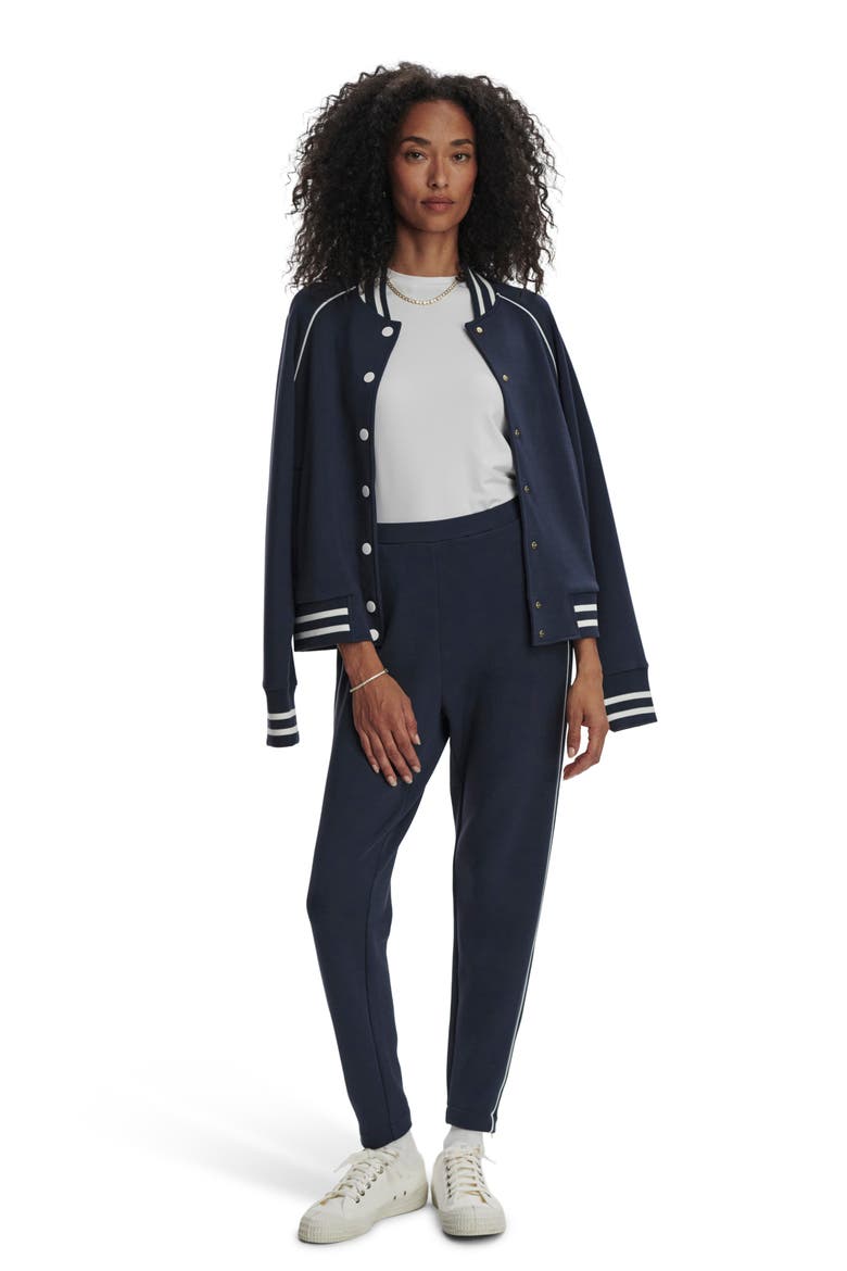 The DoubleSoft® Slim Piped Pants, Alternate, color, NAVY