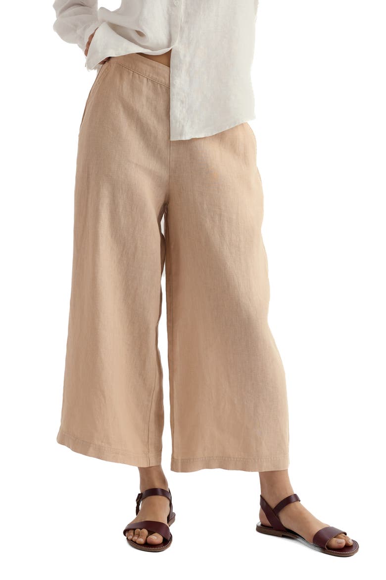 Merrivale Linen Culottes, Main, color, WHELK