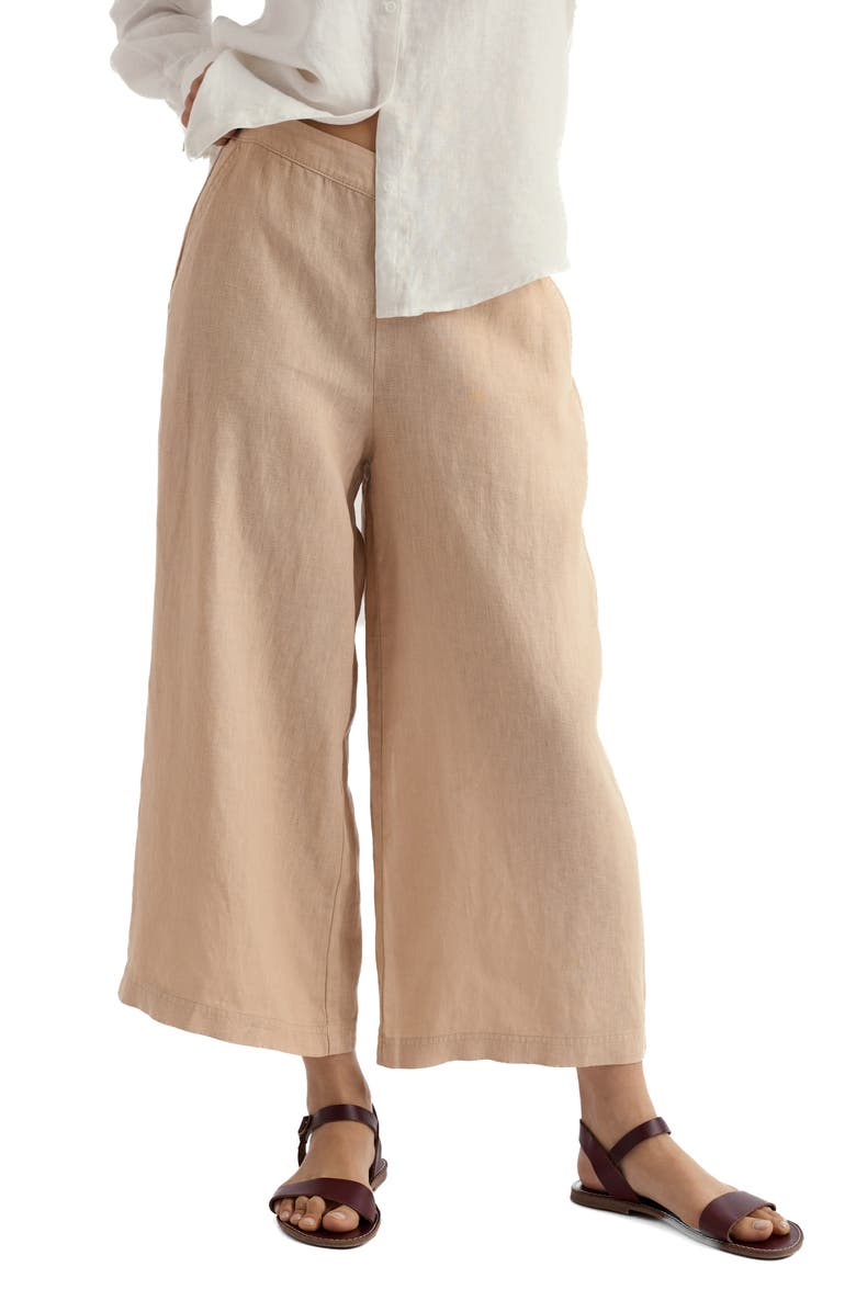 Seasalt Cornwall Merrivale Linen Culottes, Main, color, Whelk