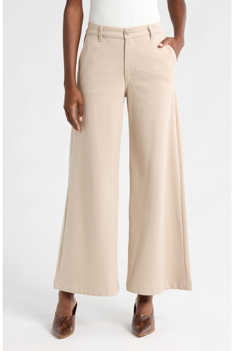 Meg High Waist Super Wide Leg Twill Pants, Main, color, STONE
