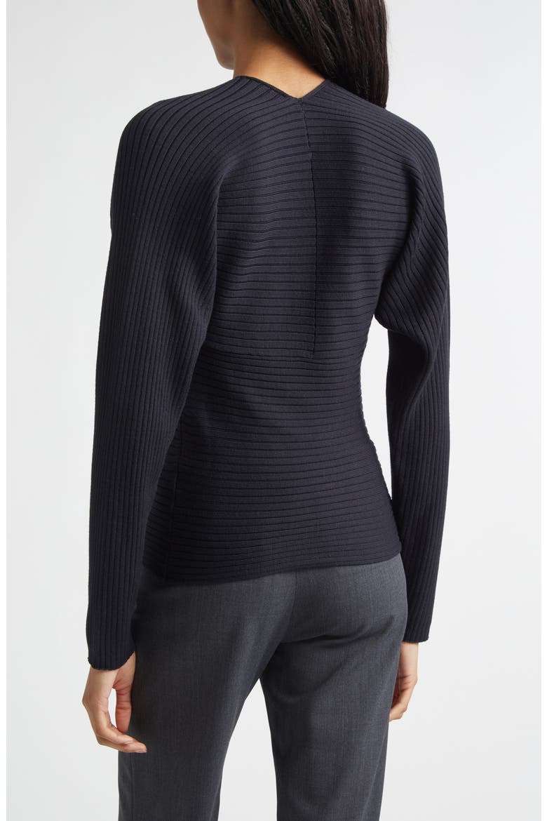 Polenta Extrafine Merino Wool Rib Sweater, Alternate, color, DARK GREY