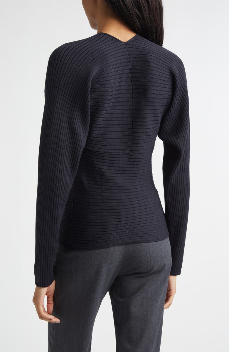 Paloma Wool Polenta Extrafine Merino Wool Rib Sweater, Alternate, color, Dark Grey