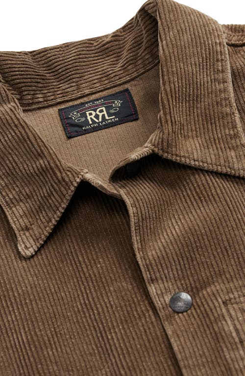 Double Rl Rip & Repair Cotton Corduroy Chore Coat In Brown