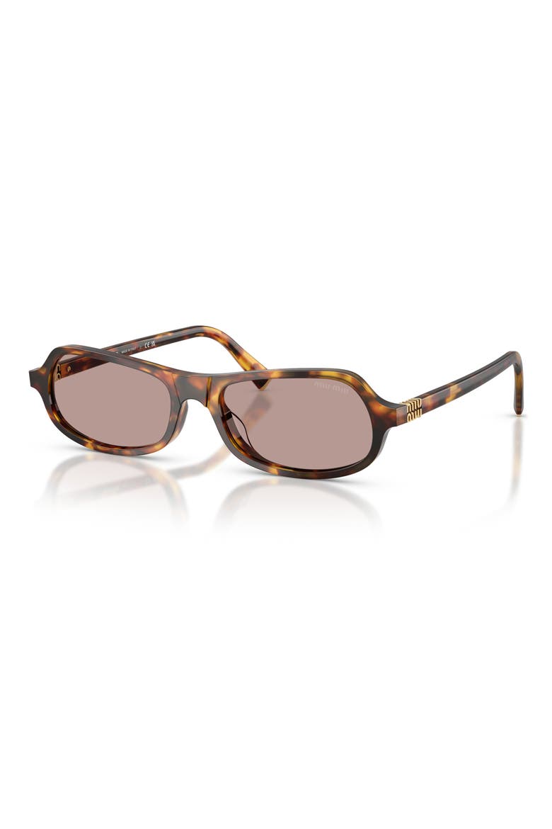 55mm Irregular Sunglasses, Alternate, color, HONEY HAVANA / PURPLE BROWN