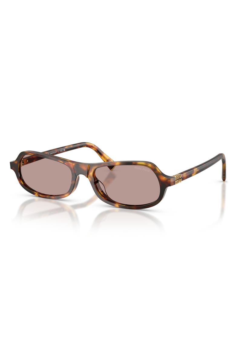 Miu Miu 55mm Irregular Sunglasses, Alternate, color, Honey Havana / Purple Brown