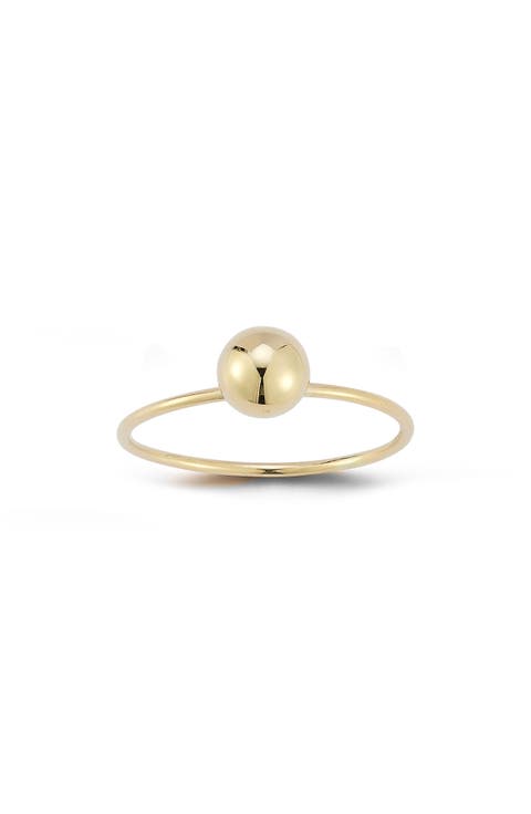 14K Gold Ball Ring