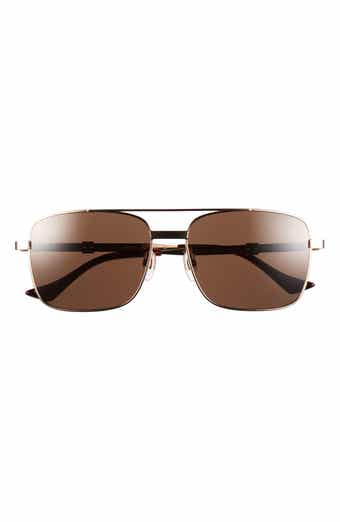 Gucci 58mm Square Metal Frame Sunglasses