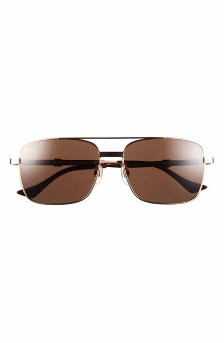 Gucci 58mm Square Metal Frame Sunglasses