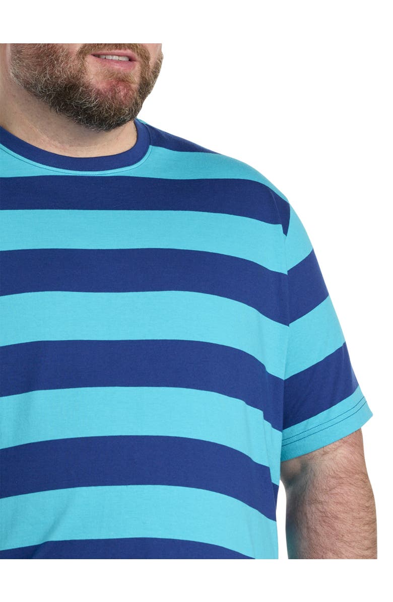 Harbor Bay by DXL Big & Tall Performance Striped T-Shirt, Alternate, color, Blue Multi