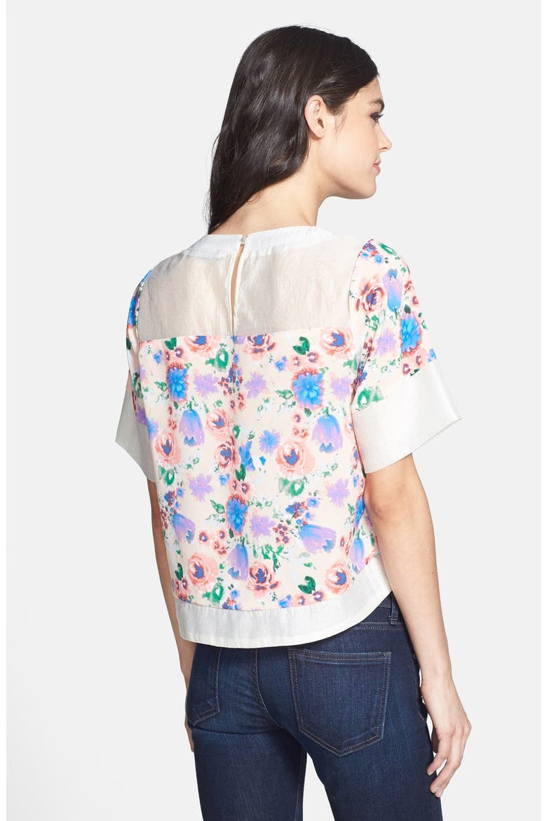 Floral Stripe Top, Alternate, color, IVORY/ FLORAL