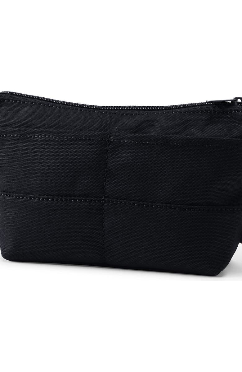 Lands' End Zipper Canvas Pouch, Alternate, color, Black/Black