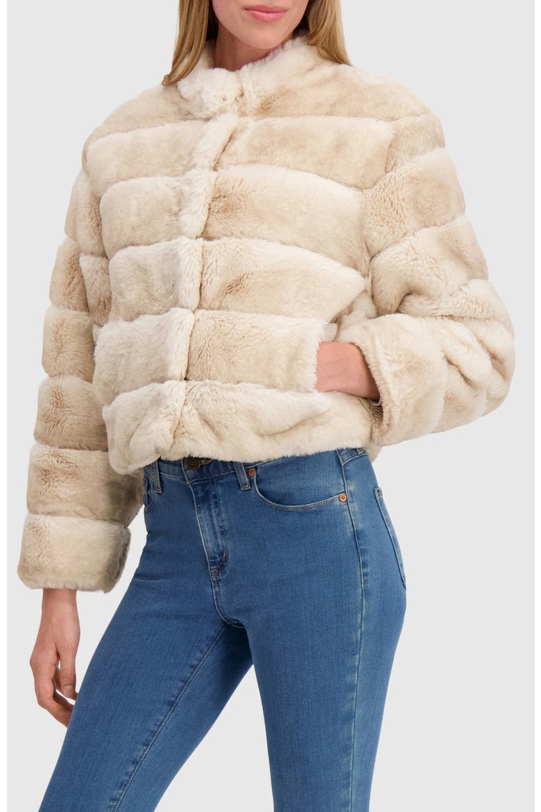 Fur-Free Chinchilla (Faux Fur) Jacket, Stand Collar, Alternate, color, WHITE CHINCH