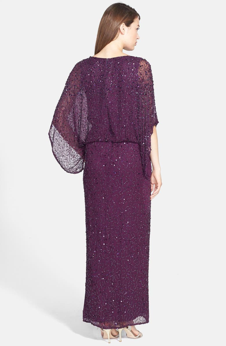 Patra Embellished Silk Blouson Gown, Alternate, color, 