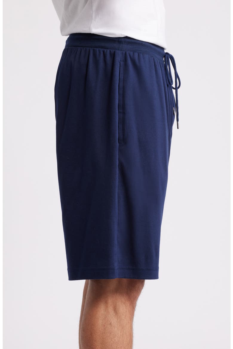 Mercerized Cotton Pajama Shorts, Alternate, color, CLASSIC NAVY/GOLD