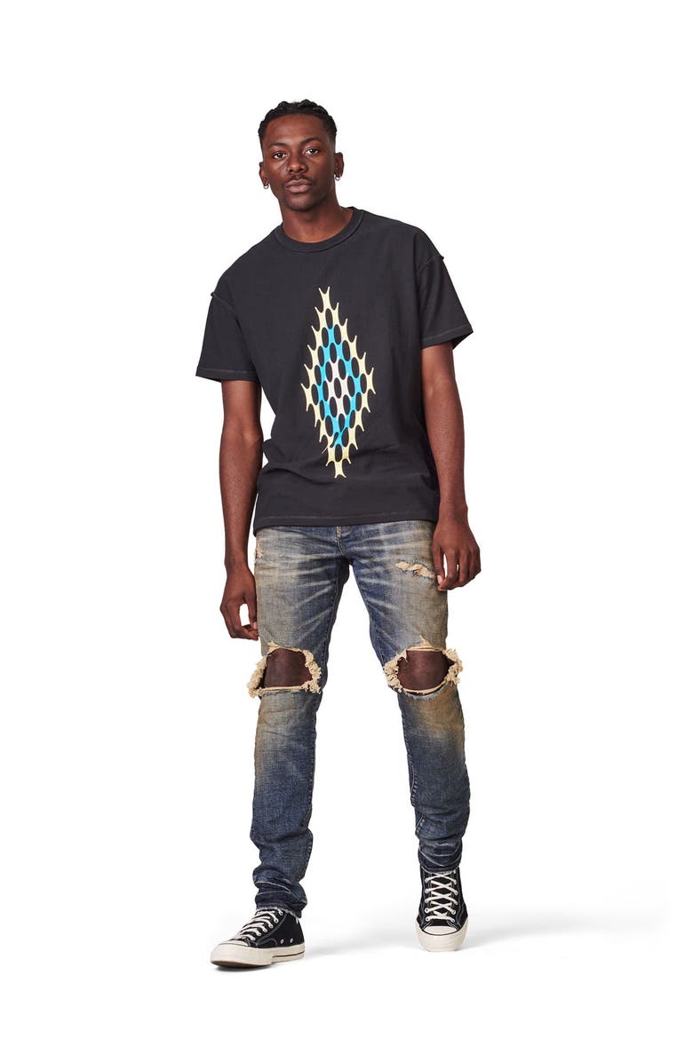 PURPLE BRAND PURPLE Knee Blowout Slim Jeans, Alternate, color,