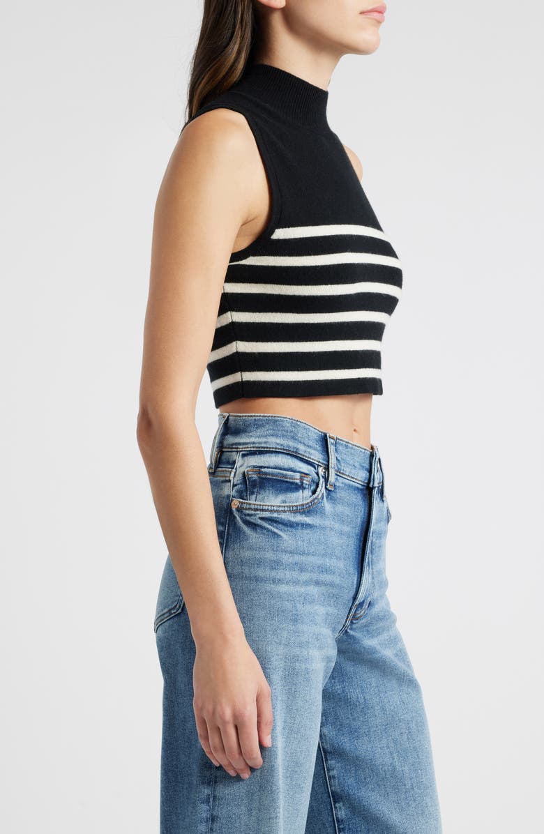 FRAME Cashmere Sleeveless Crop Sweater, Alternate, color, Black Multi