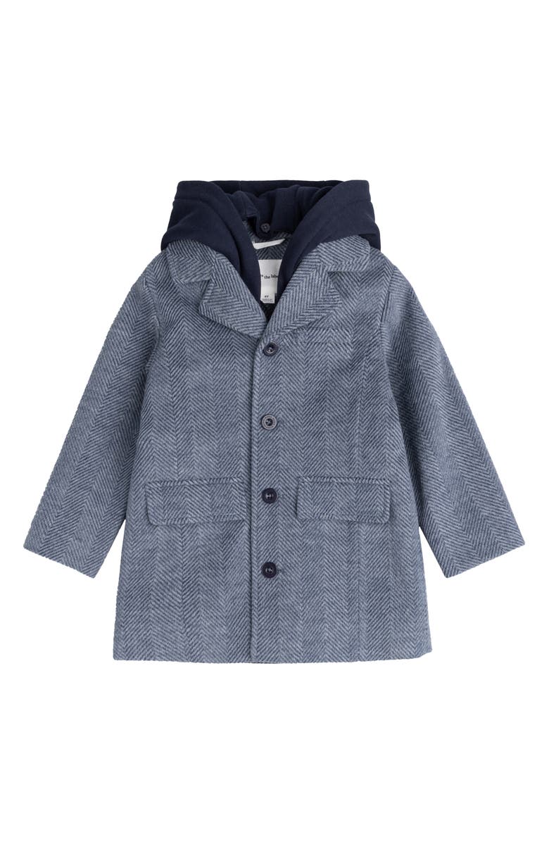 MILES THE LABEL Kids' Herringbone Hooded Coat, Main, color,