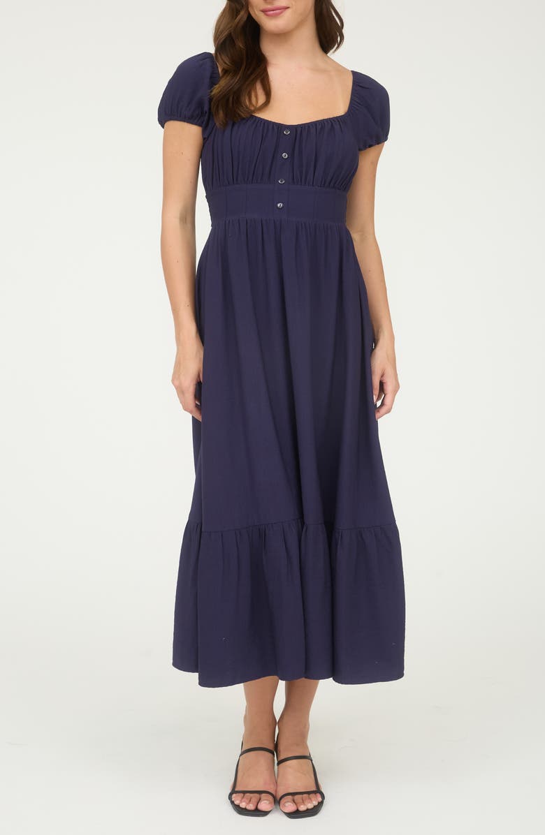 Cap Sleeve Empire Waist Midi Dress