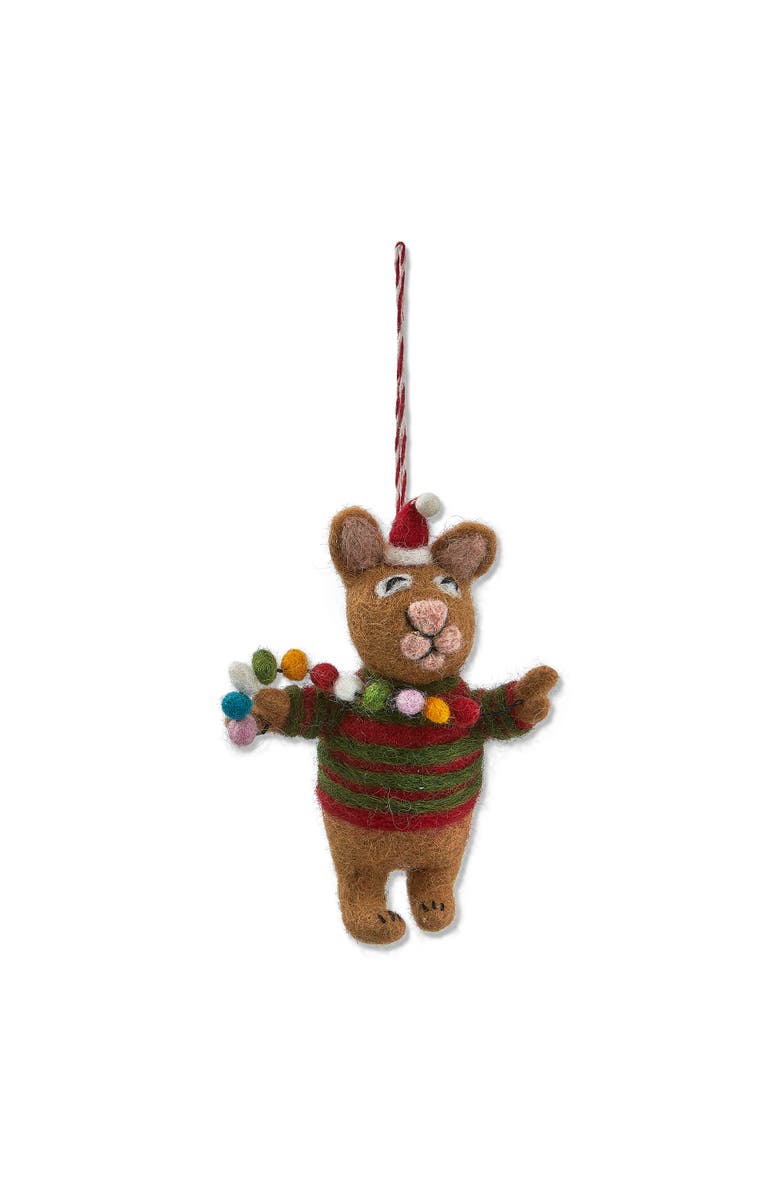 tag Multicolor Pompom Cat Ornament for Christmas Tree Decoration, Main, color, Multicolored