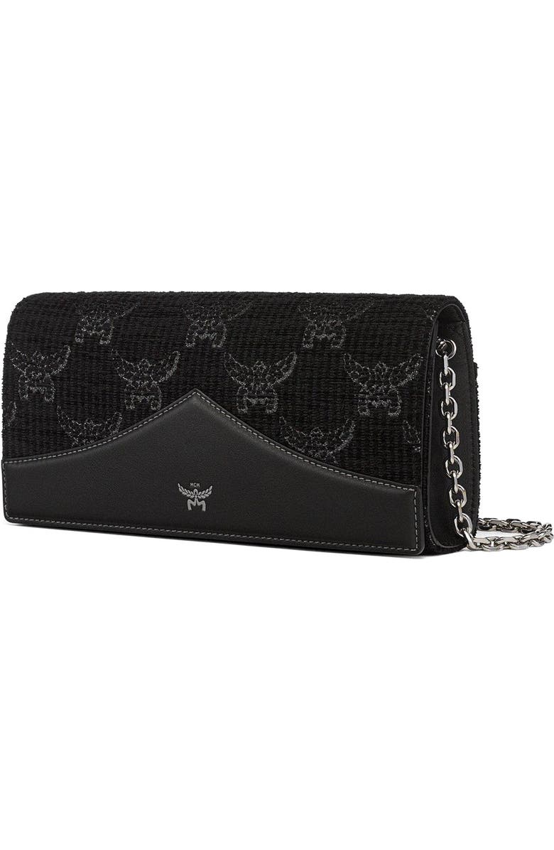 MCM Diamond Clutch in Lauretos Lurex Jacquard, Alternate, color, Black