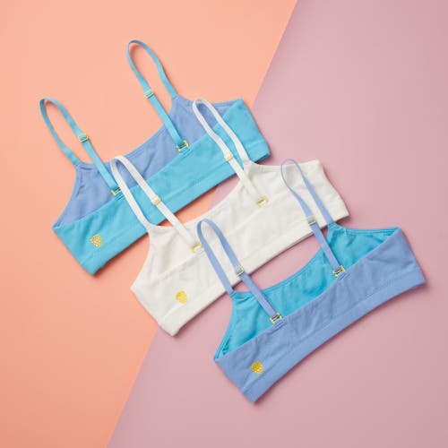 Yellowberry Pipit Pima Cotton Bra 3pk In Sky Blues