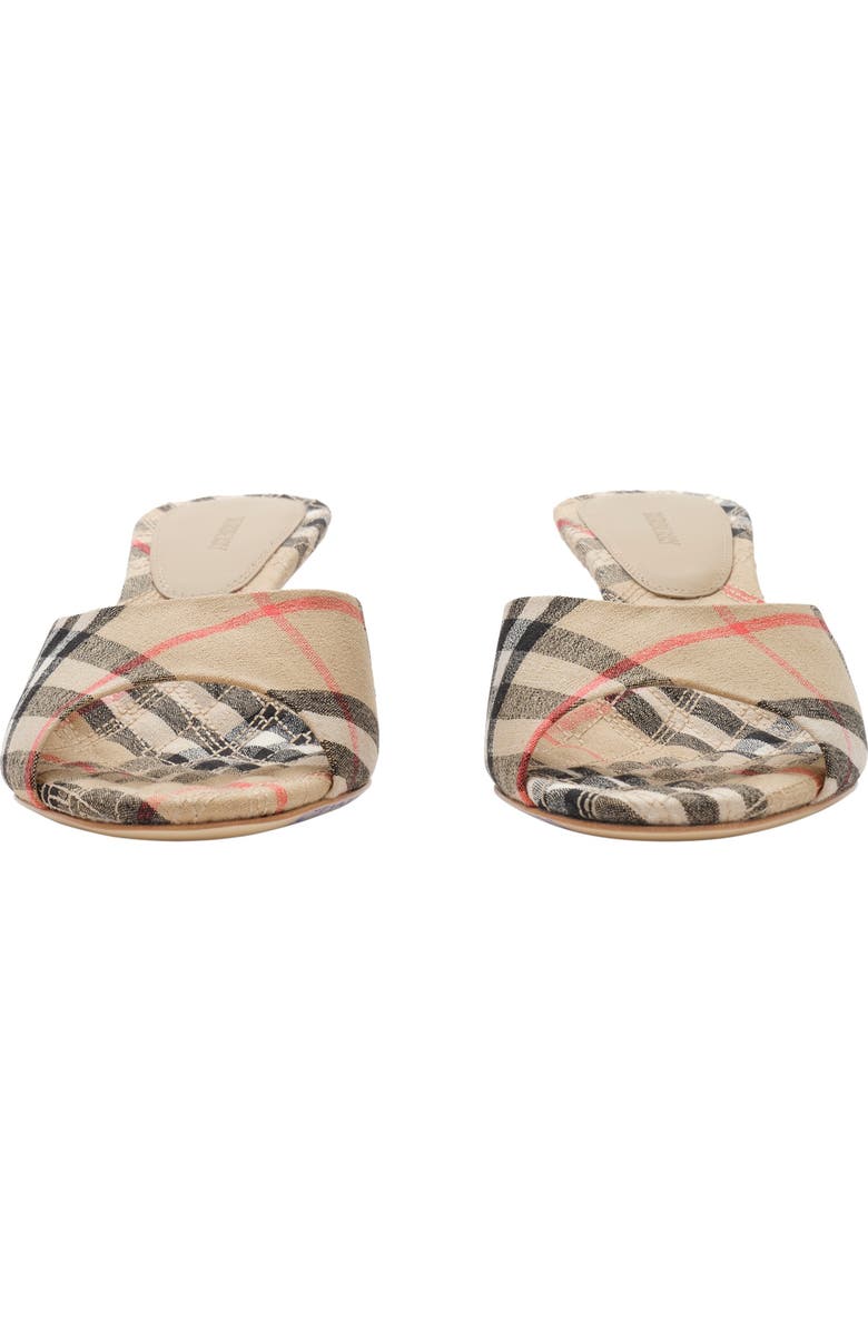 Burberry Check Mews Low Sandals, Alternate, color, Sand Beige