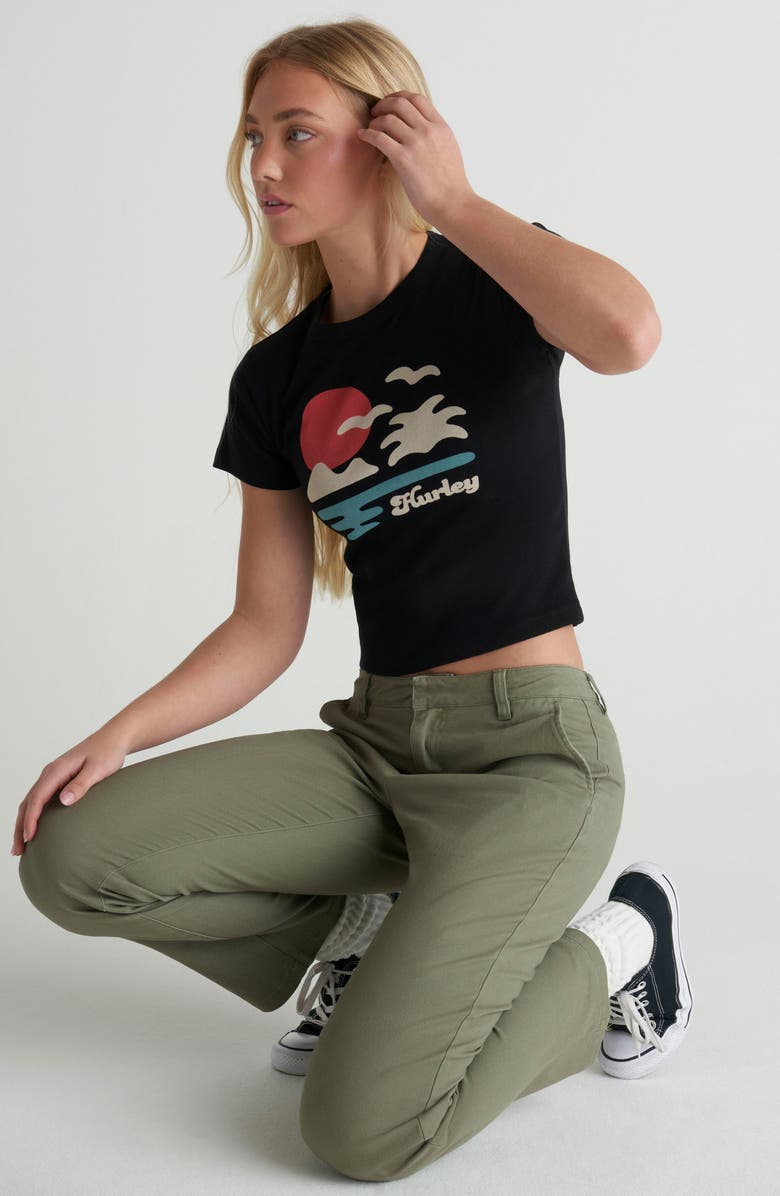 Hurley El Dorado Baby Tee, Alternate, color, Black